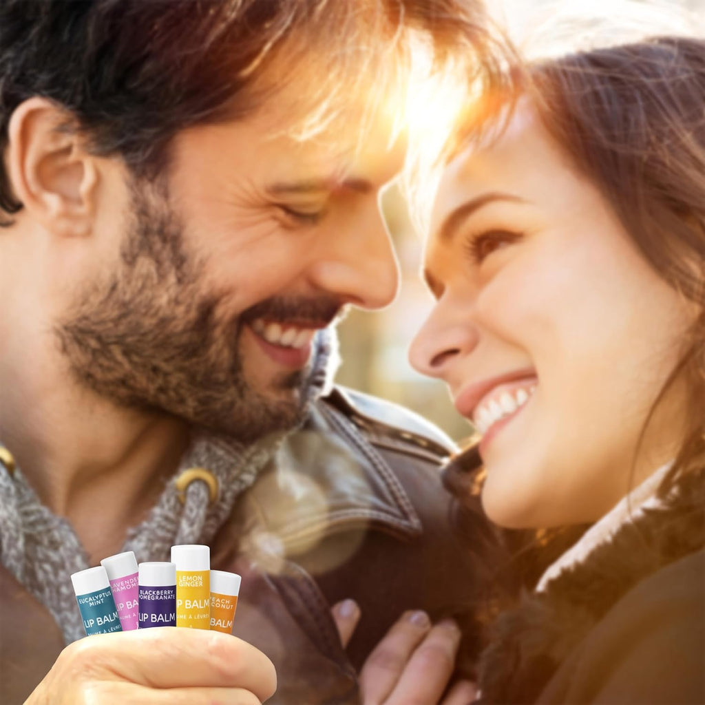 ALIDA PURE Duet Lip Balm Collection, Vegan Set, Beeswax Free, with Organic Jojoba, and Avocado Oil, Vitamin E, Natural Moisturizer for Dry, Chapped Lips, 5 Tube Set