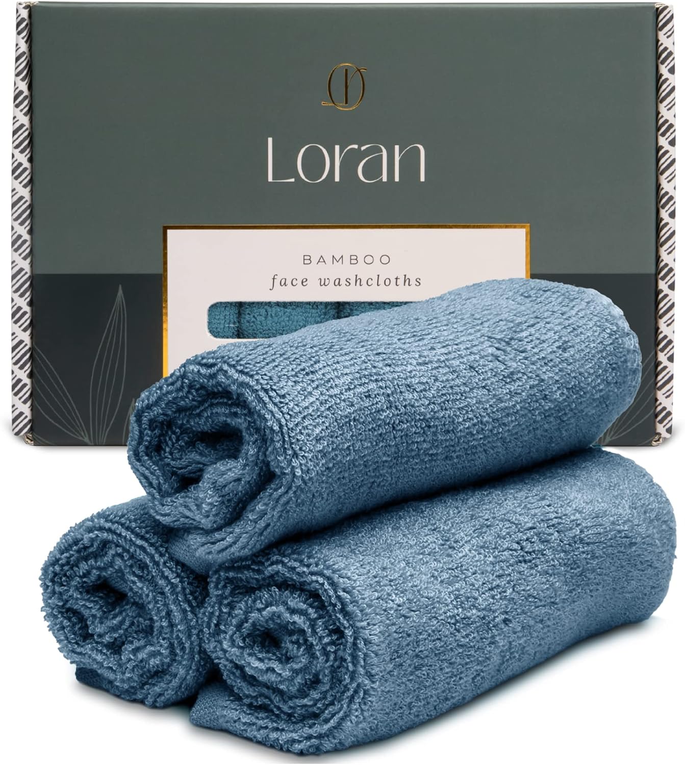 Tidal Blue Facial Washcloths Set of 6 Soft Cloths 10” x 10” 100% Viscose Derived from Bamboo Spa-Like Feel Silky Face Cloth for Skin Cleansing