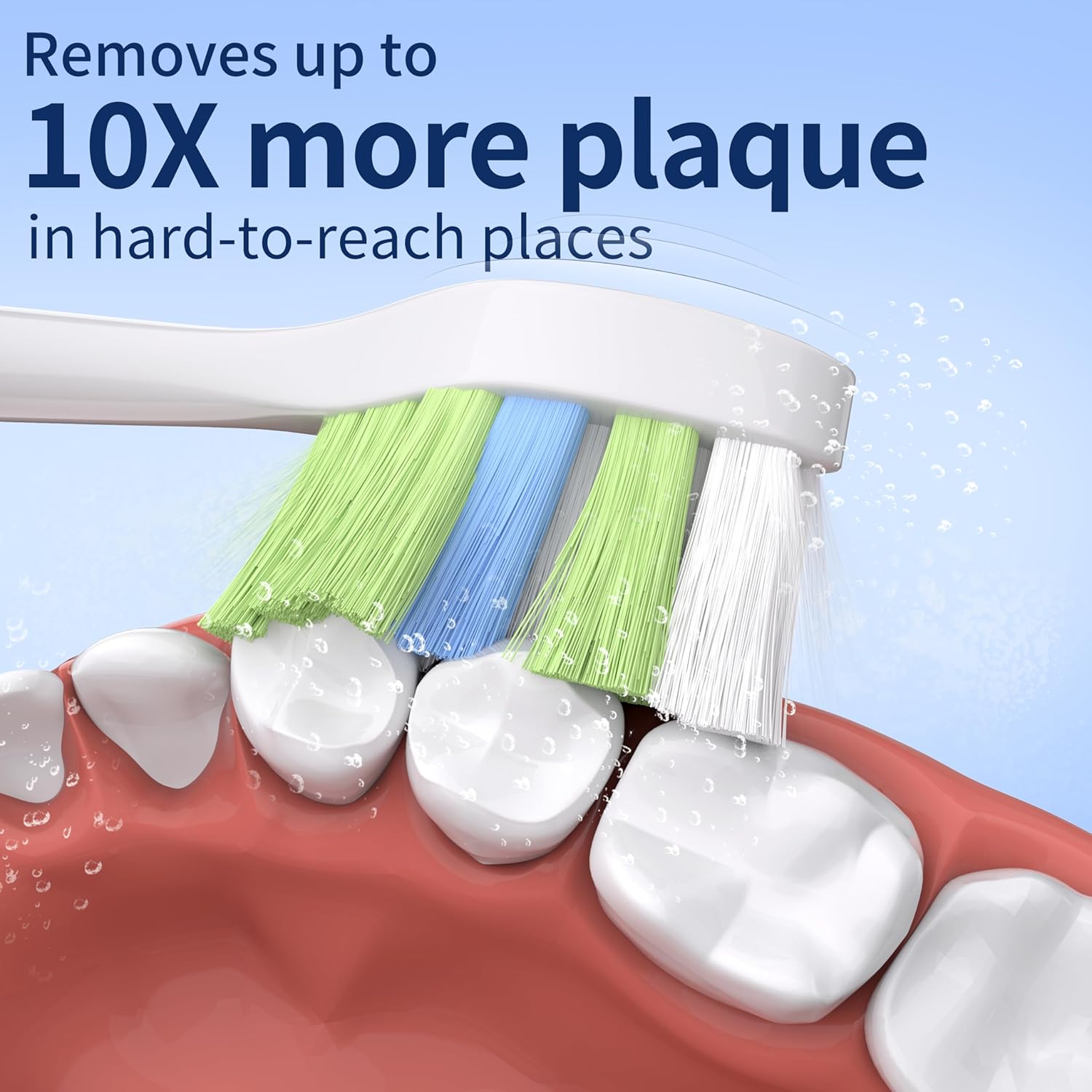 Replacement Toothbrush Heads Compatible with Philips Sonicare ProtectiveClean C2 G2 W 4100 5100 5300 Plaque Control Electric Toothbrush, Soft, 10 Pack Refills.