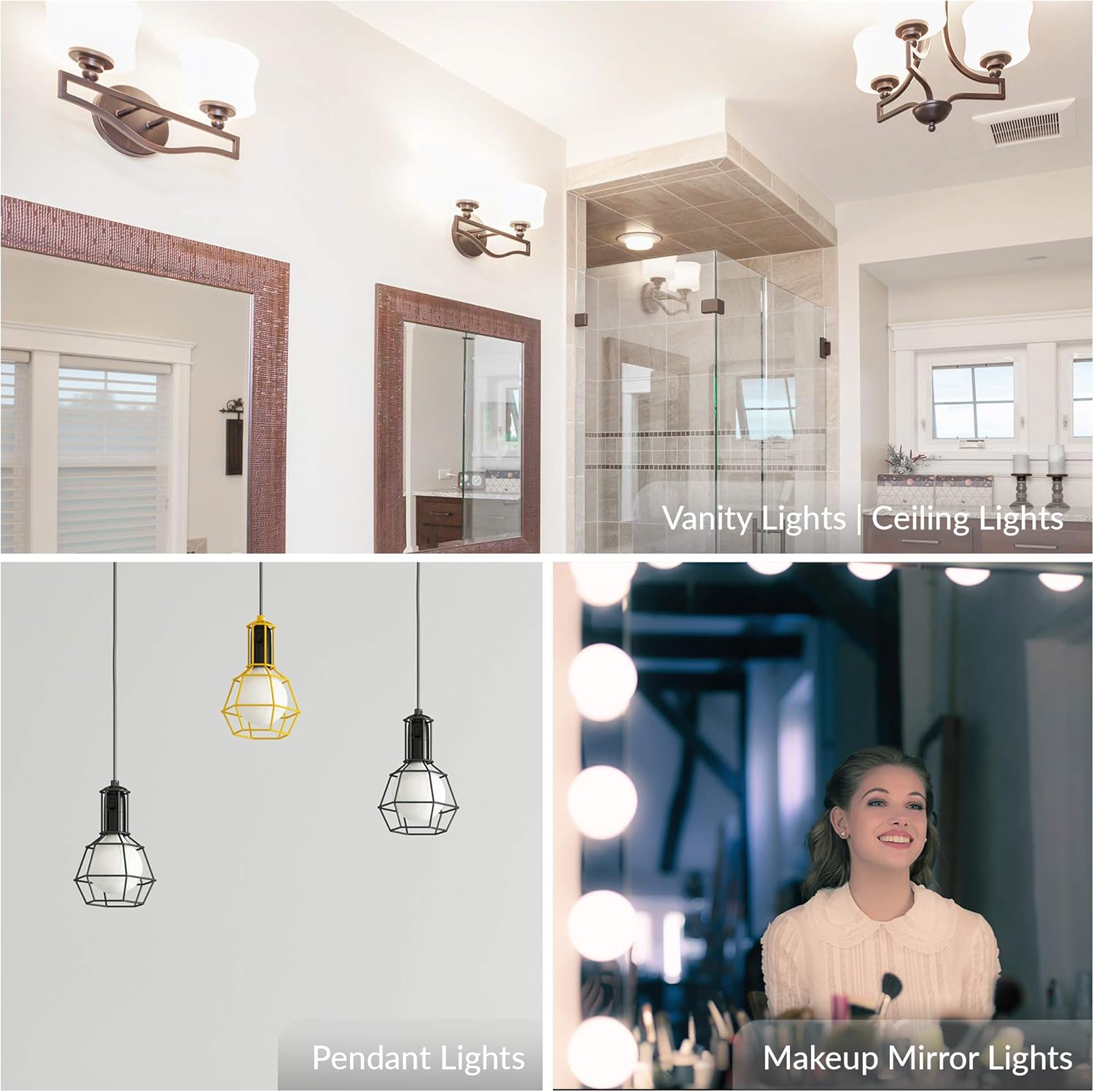 Simba Lighting LED Vanity Globe G25 (G80) Light Bulb for Bathroom, Makeup Mirror | Decorative White Frosted Cover, 8W, 60W Equivalent, 120V, Standard E26 Medium Base, Daylight 5000K, Pack of 3