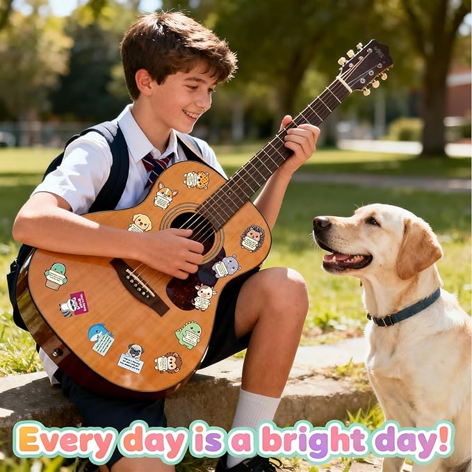 120pcs Emotional Support Animal Stickers, Cute Affirmation Sticker Pack for Adults, Kids & Teens, Waterproof Vinyl Inspirational Decals for Water Bottles, Laptops, Journals, Phones