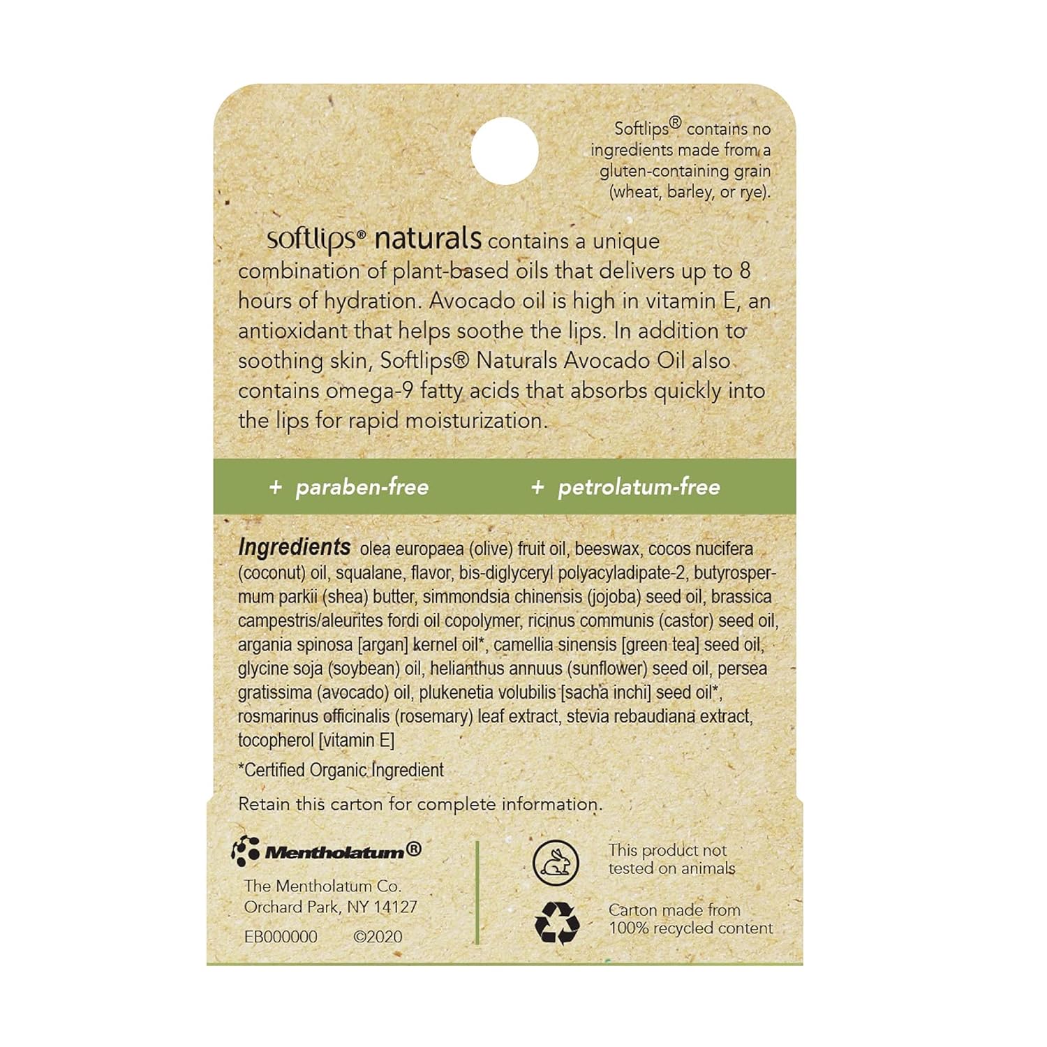 Softlips Natural with Avocado Oil Lip Balm (Pack of 3)