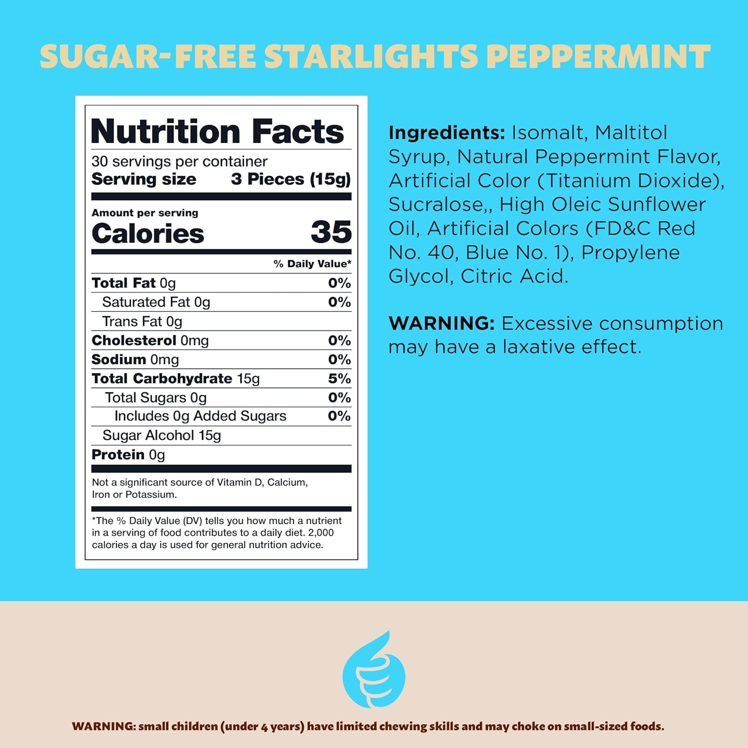 Sugar-Free Starlight Mints | 1-Pound Pack | Peppermint Hard Candy