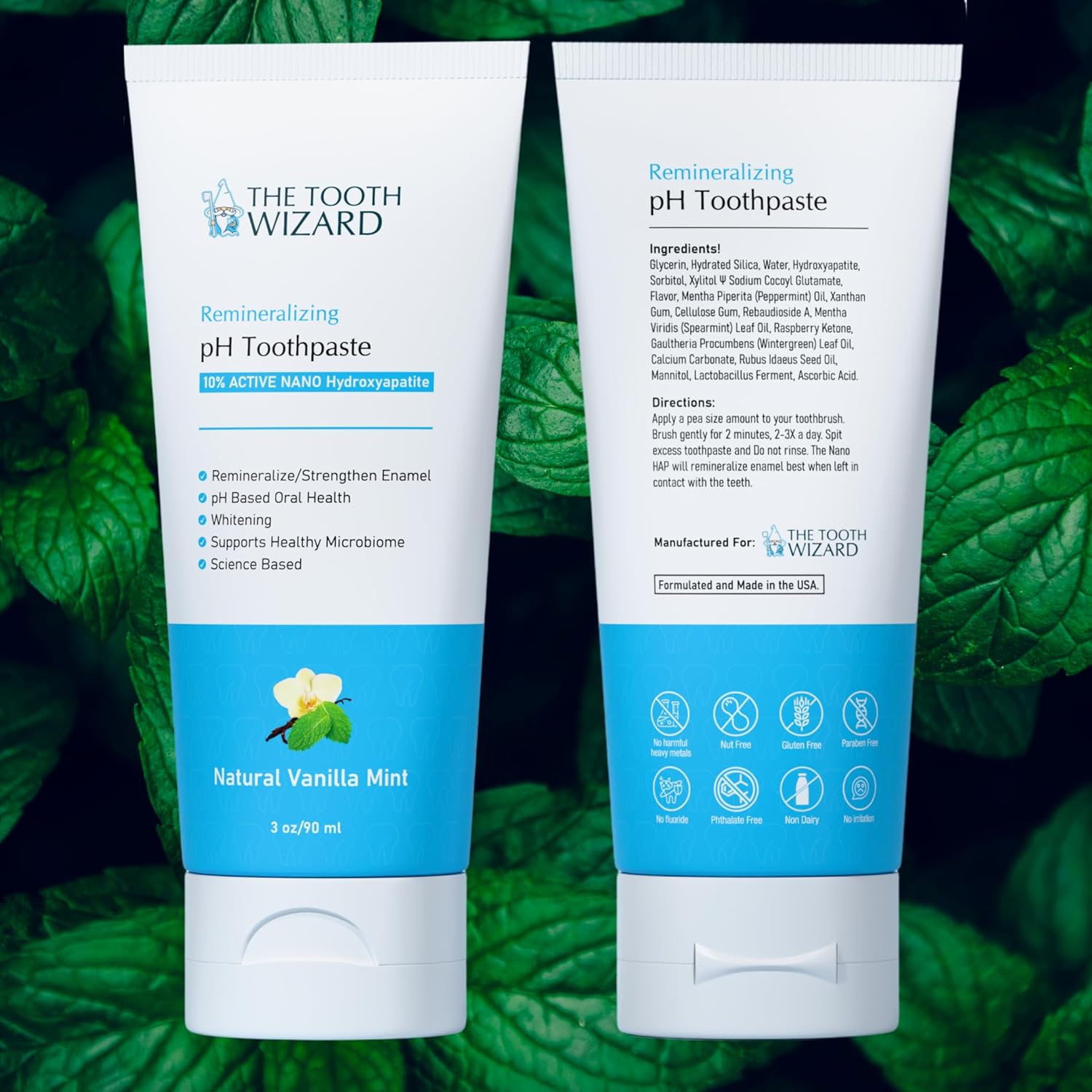 pH Balancing Toothpaste | Natural Vanilla Mint Flavor | Fluoride-Free | SLS-Free | Gentle Whitening | Supports Healthy Oral Microbiome | 3 oz