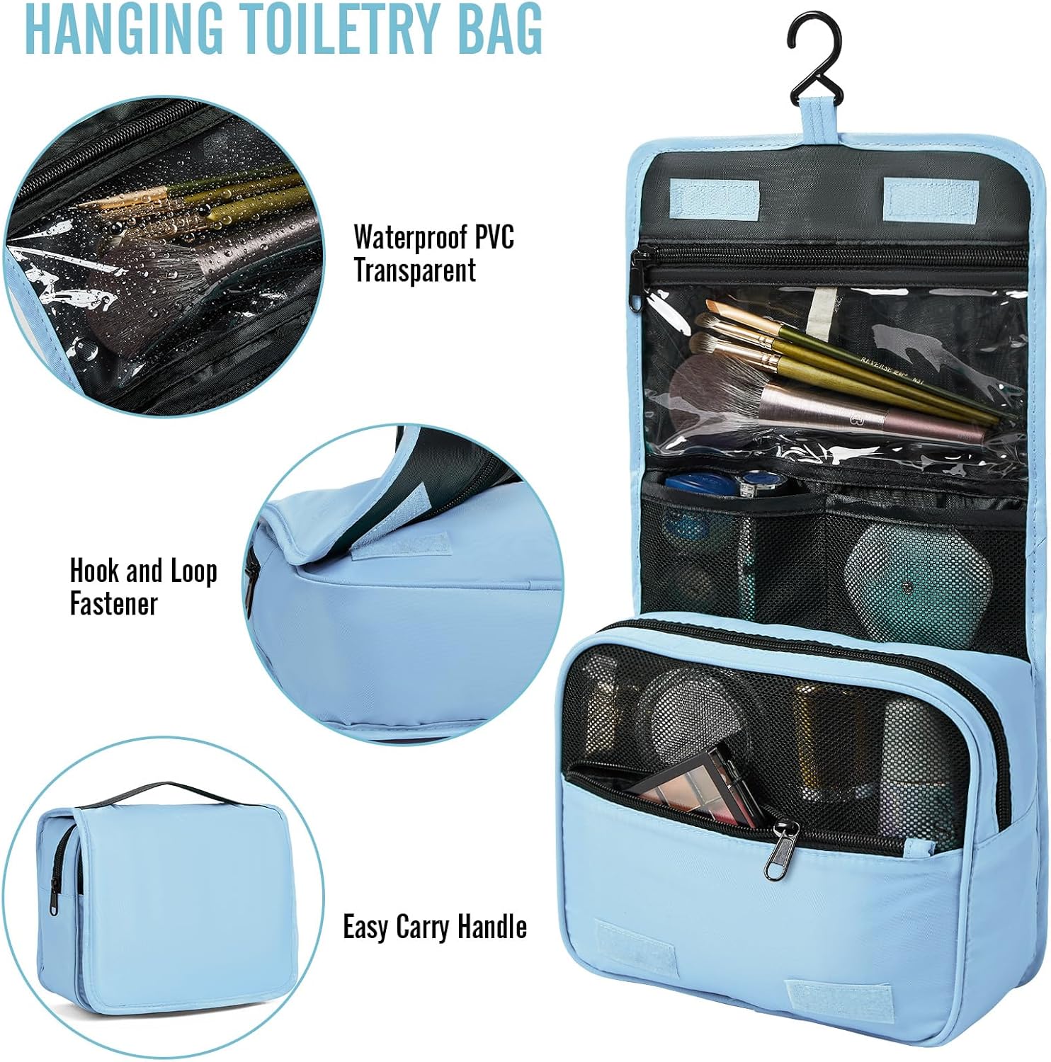 Veken 8 Set Packing Cubes for Travel Essentials, Suitcase Organizer Bags in 4 Sizes, Carry-On Luggage Accessories with Large Laundry & Hanging Toiletry Bag, Must-Have for Airplane, Road Trip & Camping