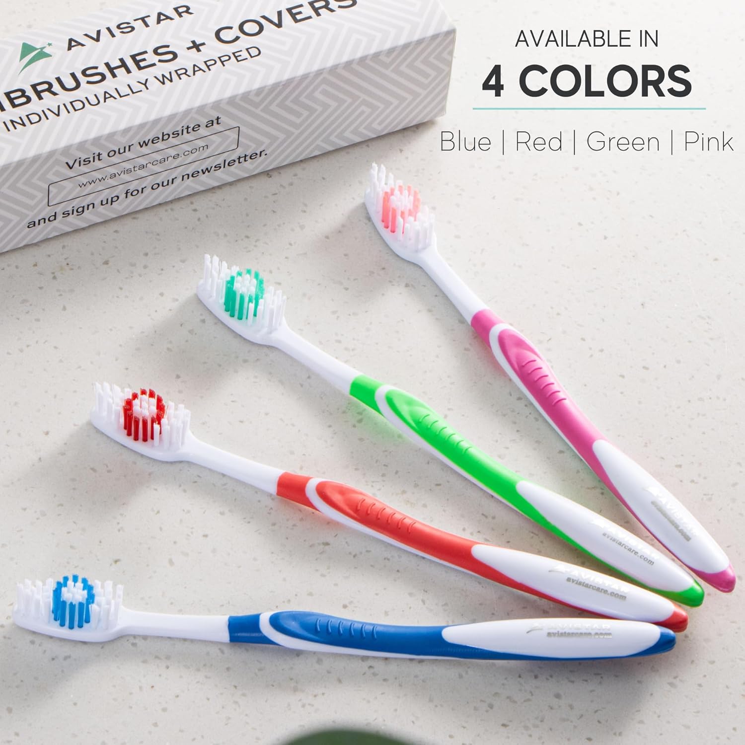 104 Pack Bulk Toothbrushes w/Cover Caps, Individually Wrapped Disposable Travel Toothbrush, Value Size, Long Lasting 3+ Months, Med-Soft Manual Teeth Brush Bristles, 4 Colors (Red Green Blue Pink)