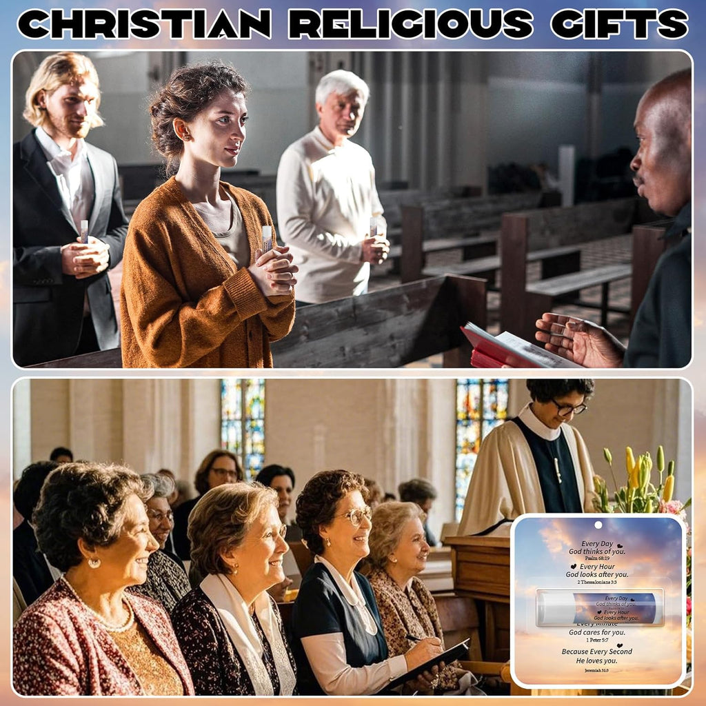 25 Pack Christmas Stylish Gifts Bible Verse Lip Balms 5 Flavor Bulk for Women Men Christian Religious Church Party Favors with Scripture Inspirational Gifts for Coworkers Staff