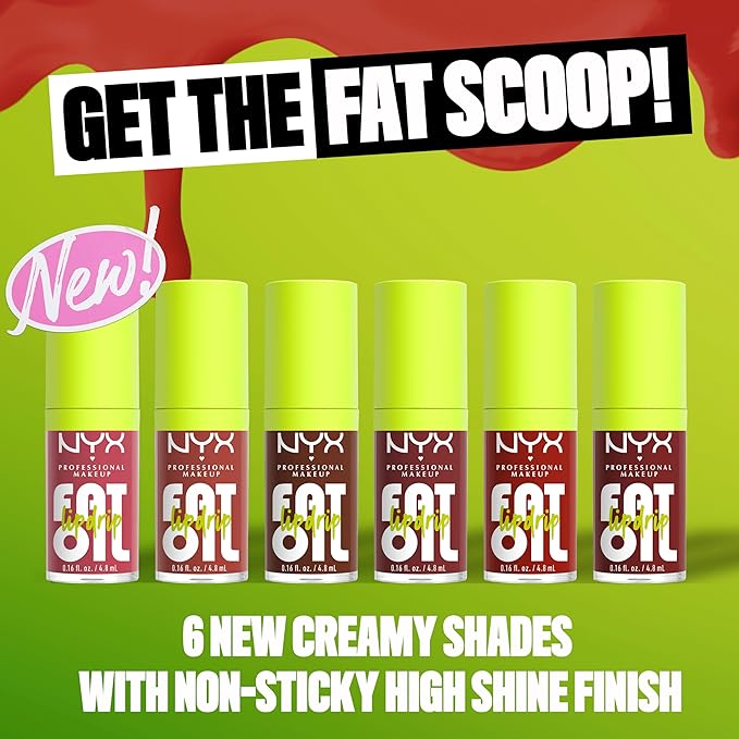 NYX PROFESSIONAL MAKEUP Fat Oil Lip Drip, Moisturizing, Shiny and Vegan Tinted Lip Gloss - Losin Cone-trol (Neutral Nude)