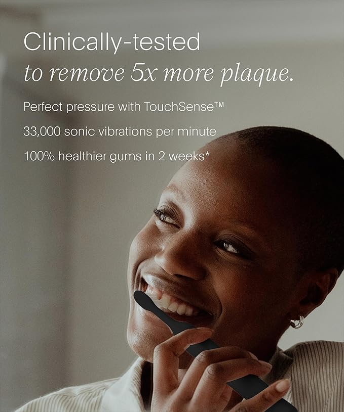 SURI 2.0 New Sonic Electric Toothbrush with Pressure Sensor & UV-Cleaning Travel Case |1 Month+ Battery | Electric Toothbrush for Adults | Travel Toothbrushes | Tooth Brush | Black