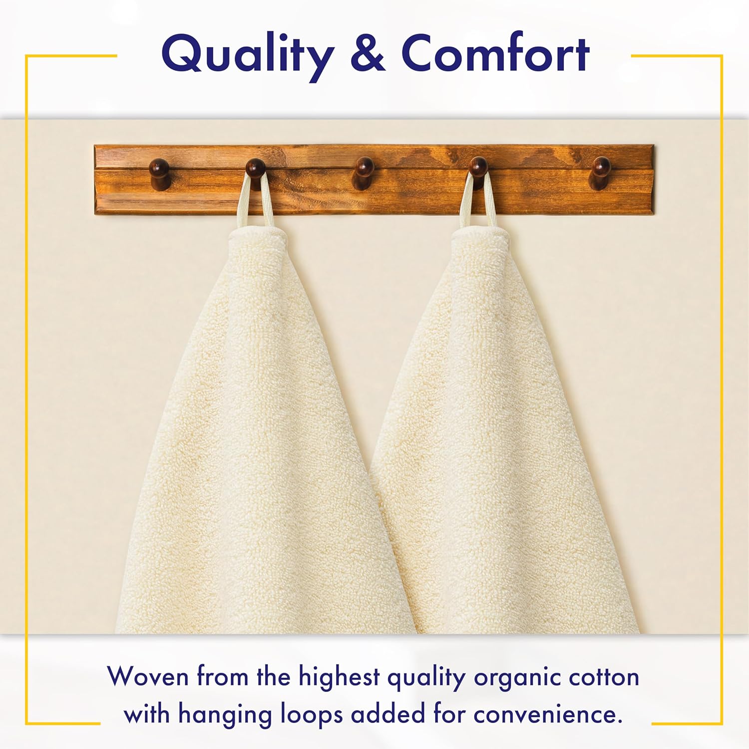 100% Organic Luxury Bath Sheets - GOTS Certified - Extra Large 35x70 Inches (Pack of 2) Zero-Twist, Long-Staple Cotton Bath Sheet Set (Papyrus)