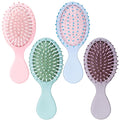 4Pcs Mini Hair Brush, Travel Detangling Brush for Girls Boys Kids Women Men, Pocket Small Hairbrush for Thick Curly Thin Long Short Wet or Dry Hair No Tangle