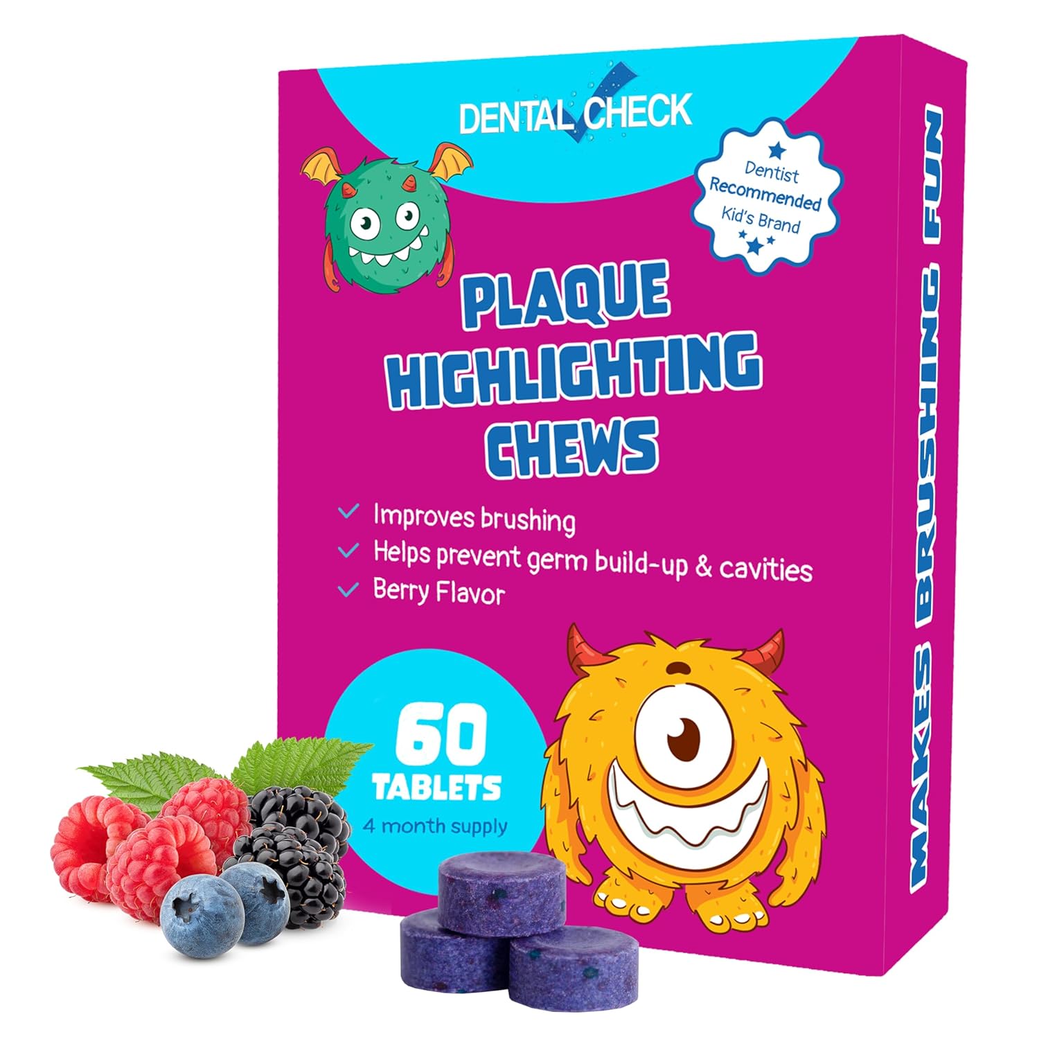 Lingito Plaque/Dental Disclosing Tablets, A Teeth Coloring Tablets Plaque Finder Solution to Effectively Remove Plaque and Tartar Buildup, Improves Oral Care (2 Month Supply - 60 Pack)