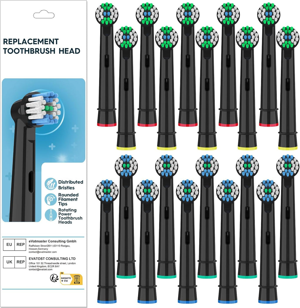 Replacement Toothbrush Heads Compatible with Oral B Pro 1000 Electric Toothbrush,Replacement Brush Heads Refill for Genius X,Smart 1500,Pro 5000,20 Count
