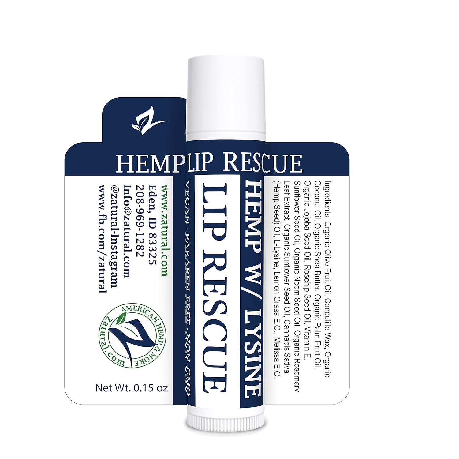 Hemp Lip Balm with L-Lysine-Heal, Moisturize, Protect (5)