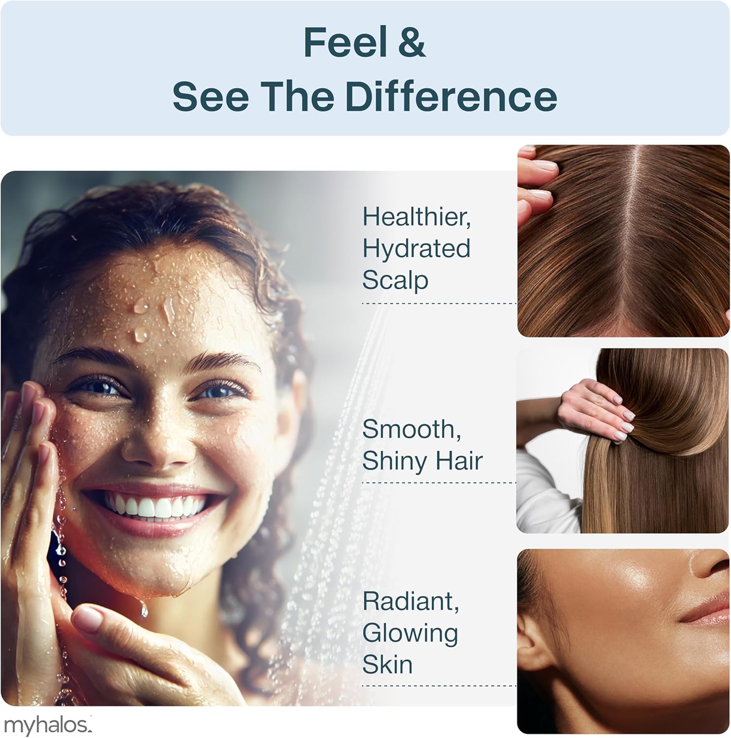 2 Pack - MyHalos® Fixed Hard Water Shower Filter Cartridge Replacement - Home, Travel Power Filtered Shower Head Filter, Chlorine & Heavy Metal Removal - Water Softener, High Pressure- 6 Months Worth