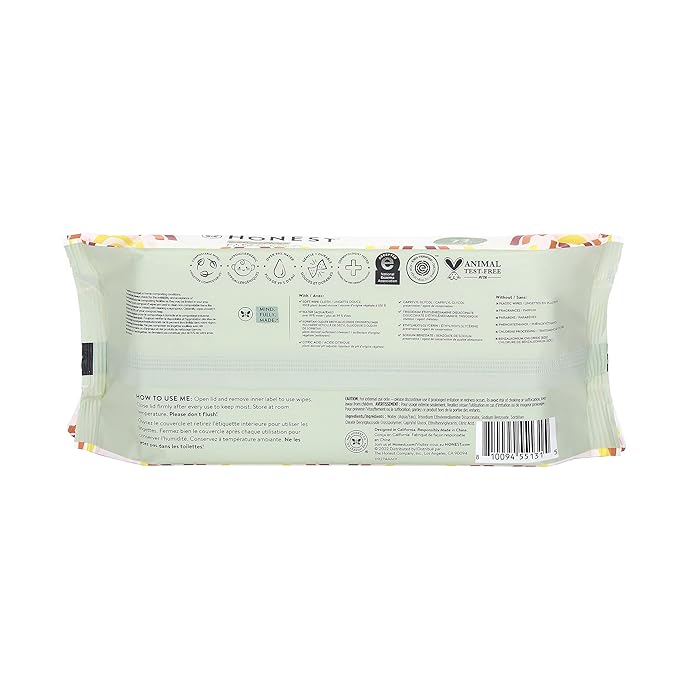 The Honest Company Clean Conscious Multi-Use Wipes Hypoallergenic Unscented for Sensitive Skin Over 99% Water Compostable Plant Based Baby Pattern Play 576 Count