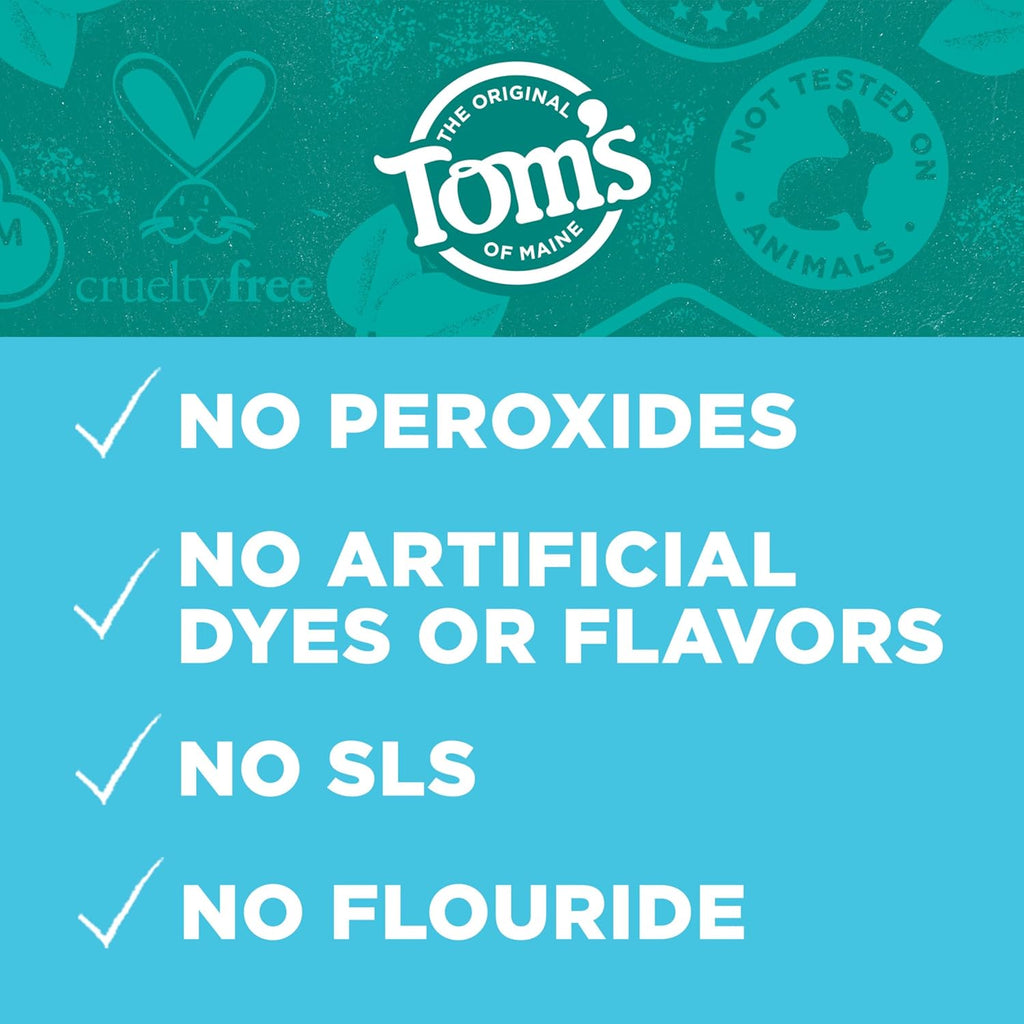 Tom’s of Maine Whiten Plus Coconut Oil Fluoride Free Toothpaste, Natural Whitening Toothpaste with Plant-Based Cleansers, Whitens Without Causing Sensitivity, Gentle Mint, 4.0 Oz (Pack of 3)
