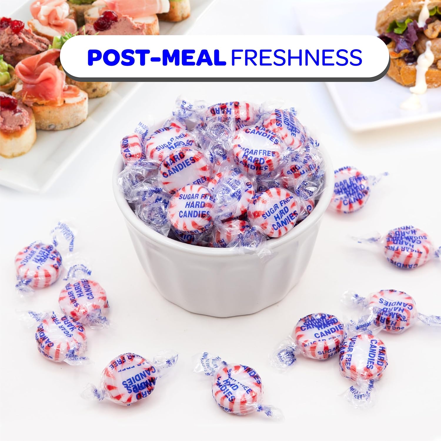 Sugar Free Starlight Mints - 1 Pound Pack (About 90 Count) - Peppermint Hard Candy - Individually Wrapped Sugar Free Mints