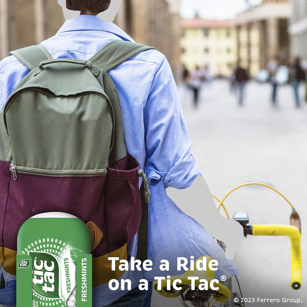 Tic Tac Freshmint Breath Mints, 4 Bottle Packs, On-The-Go Refreshment, 3.4 oz Each