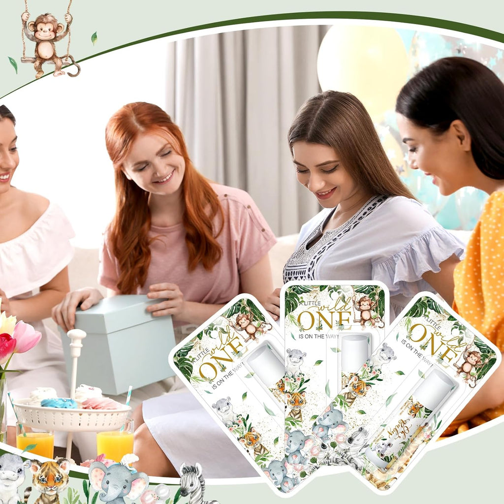 30 Pack Christmas Safari Baby Shower Games Prizes Party Gifts Bulk Lip Balms Favors for Winners Adults Guests Gender Reveal Favors Decorations Baby Shower Souvenirs Gift Bags Stocking Stuffers