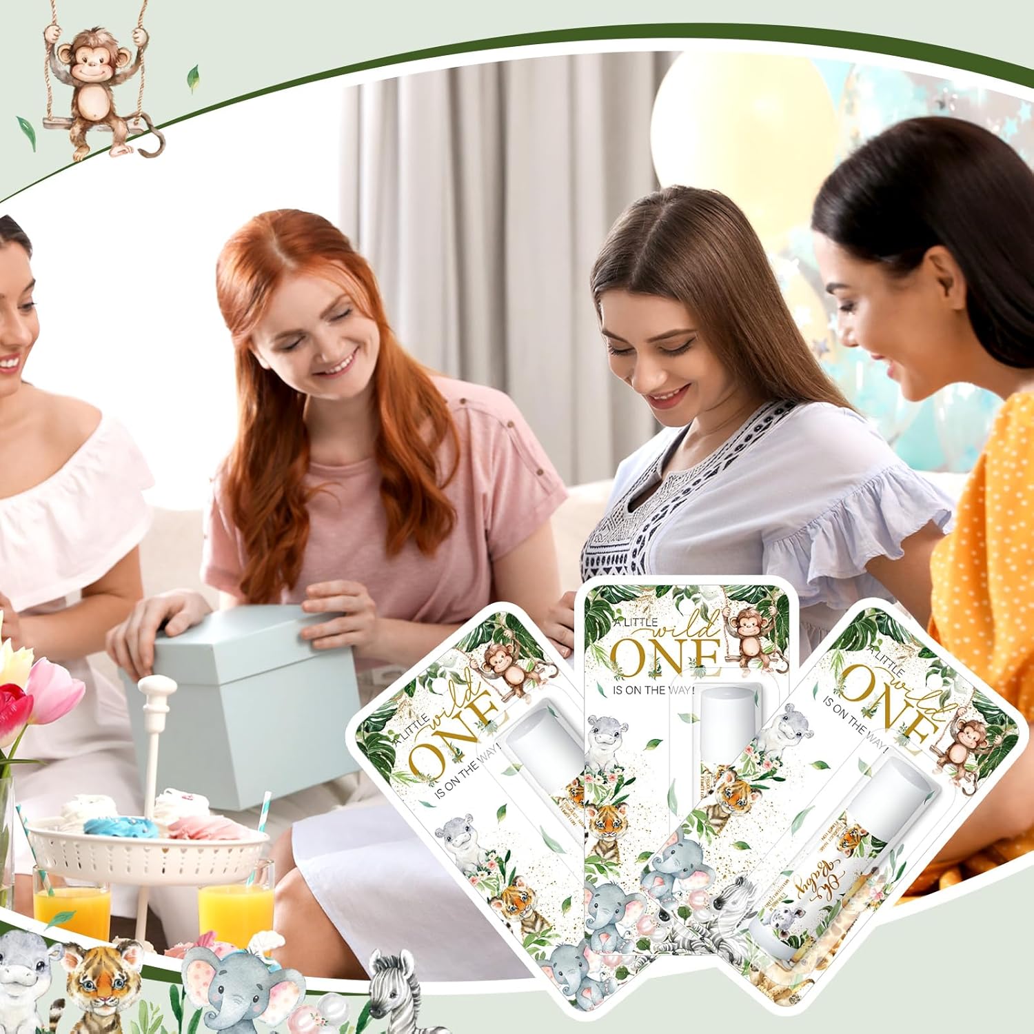 30 Pack Christmas Safari Baby Shower Games Prizes Party Gifts Bulk Lip Balms Favors for Winners Adults Guests Gender Reveal Favors Decorations Baby Shower Souvenirs Gift Bags Stocking Stuffers