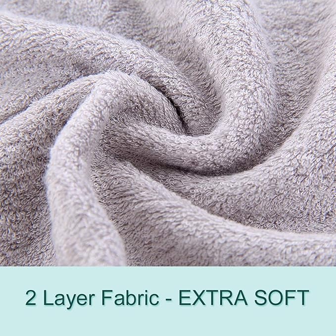 HIPHOP PANDA Hooded Towel - Rayon Made from Bamboo, Bath Towel with Bear Ears for Newborn, Babie, Toddler, Infant - Absorbent Large Baby Towel - Hippo, 30 x 40 Inch