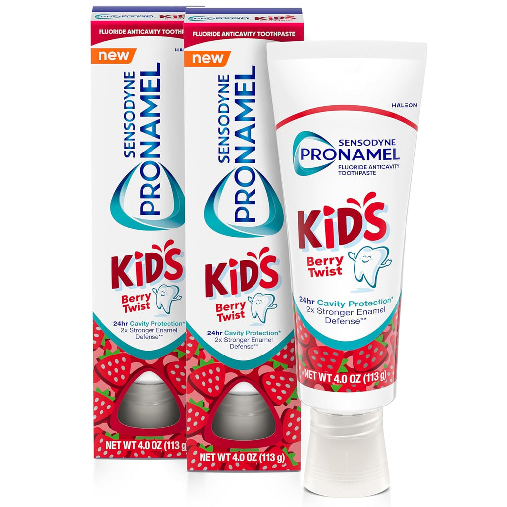 Sensodyne Pronamel Kids Toothpaste, Fluoride Anticavity Toothpaste, Cavity and Enamel Protection, for Ages 2+, Berry Twist Flavored, 4 oz (2 Pack)