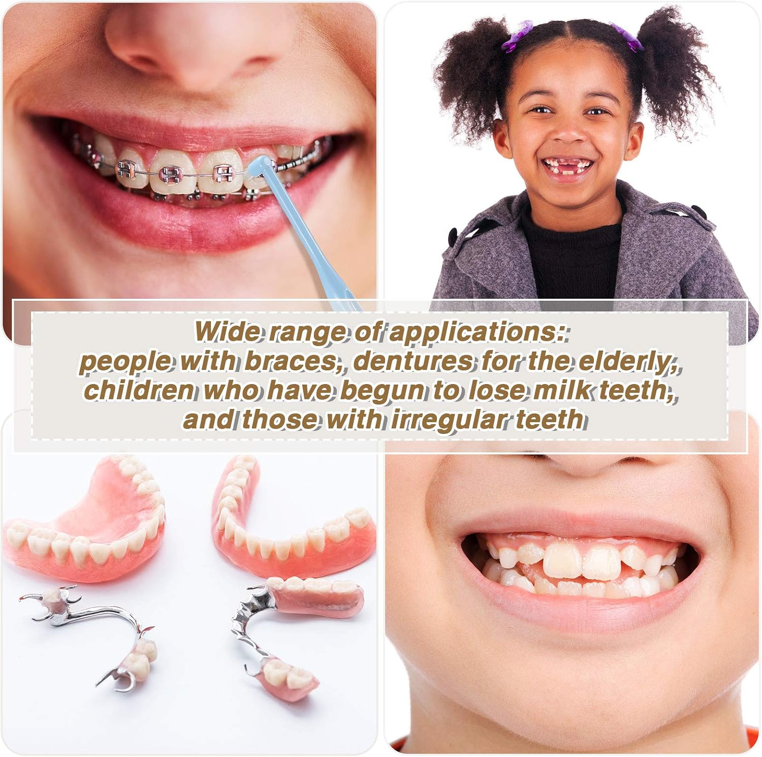 Patelai 12 Pcs End Tuft Toothbrush Soft Interdental Brushes Tooth Stain Remover Trim Toothbrush Single Brush for Implants Teeth Detail Cleaning Supplies(Orange, Rose Red, White and Blue)