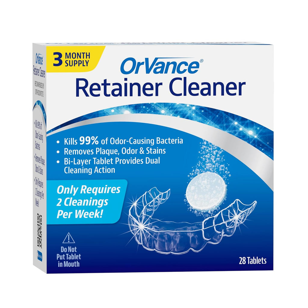OrVance Retainer Cleaner Tablets (3 Month Supply) | Only 2 Cleanings Per Week Required | Removes Odors, Stains, Plaque for Invisalign, Mouth/Night Guards, and Removable Orthodontic Appliances