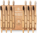 Greenzla Bamboo Toothbrushes for Adults – 12 Pack Wooden Toothbrush Set with Charcoal-Infused Soft Bristles, Natural Oral Care for Daily Use