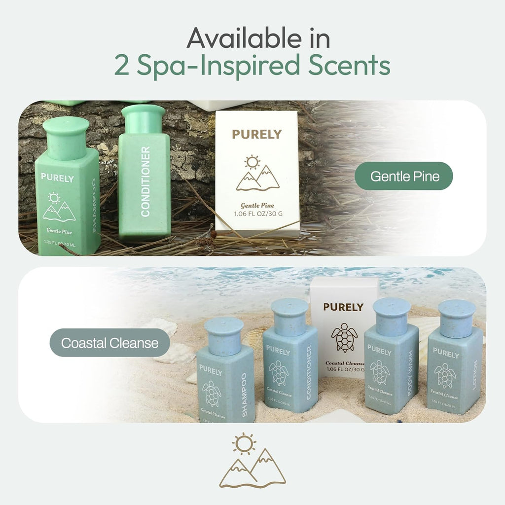 150‑Piece Bulk Travel Toiletries Set | Hotel & Airbnb Essentials | 1.3 oz Bottles (30 Shampoo, 30 Conditioner, 30 Body Wash, 30 Lotion, 30 Bar Soap) | Guest Bathroom Supplies + Homeless Outreach