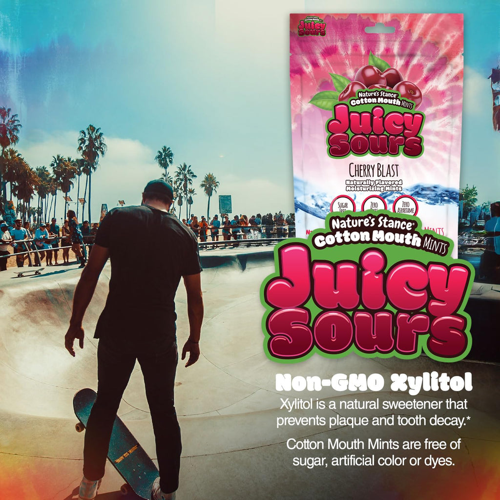 Cotton Mouth Juicy Sours – Dry Mouth Mints with Natural Xylitol | Sugar-Free Breath Mints for Dry Mouth Relief | No Artificial Sweeteners | Naturally Flavored Moisturizing Lozenges