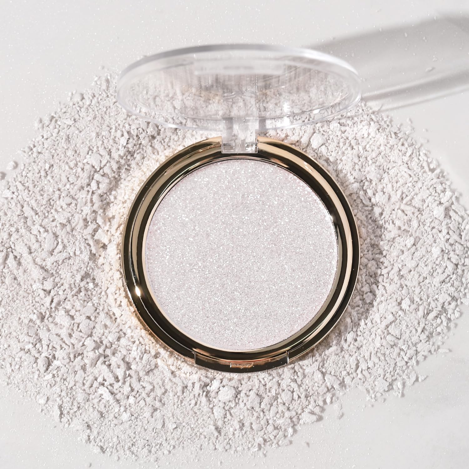 YOUNG VISION Pressed Powder Highlighter, Baked Natural Glow Contour Powder & Face Highlighter, Cruelty Free, Shimmer Highlighting Makeup for Face, Eye, Eyeshadow, Body, Skin (Silver)