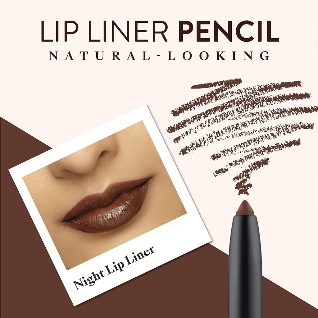 Mented Cosmetics Lip Liner for Women, Dark Brown Lipliner Lip Pencil, Waterproof Lipliner, Vegan + Cruelty Free Makeup, Night