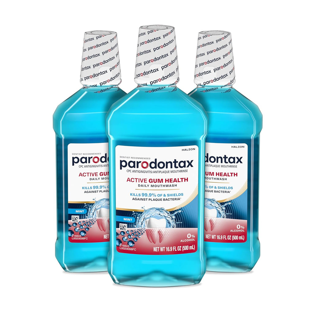 Parodontax Active Gum Health Mouthwash, Antiplaque and Antigingivitis Mouthwash, Mint, 3x16.9 Fl Oz