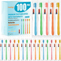 100 Pack Disposable Toothbrushes with Toothpaste, Individually Wrapped Soft Bristle Travel Toothbrush Bulk, Hotel Guest Amenities, Mint 3g Toothpaste Set for Camping, Donation & Oral Care Kit