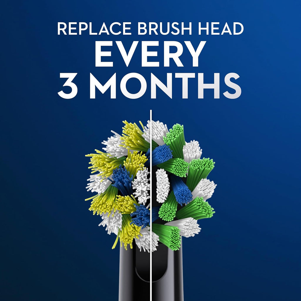 Oral-B CrossAction Electric Toothbrush Replacement Brush Heads, Black, 4 Count + 1 Sensitive White