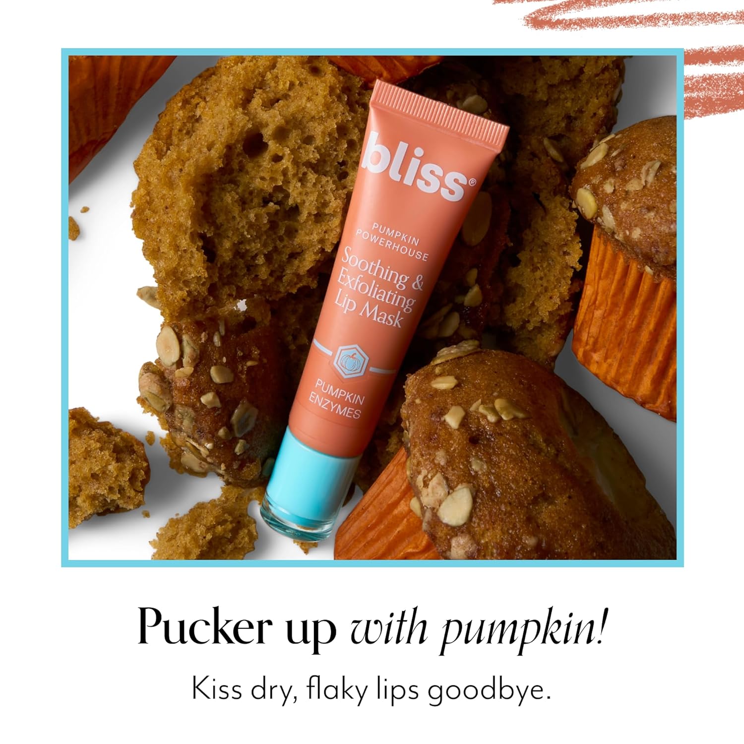 Bliss Pumpkin Powerhouse Exfoliating & Soothing Lip Mask | Hydrating Overnight Lip Balm Mask for Dry Lips