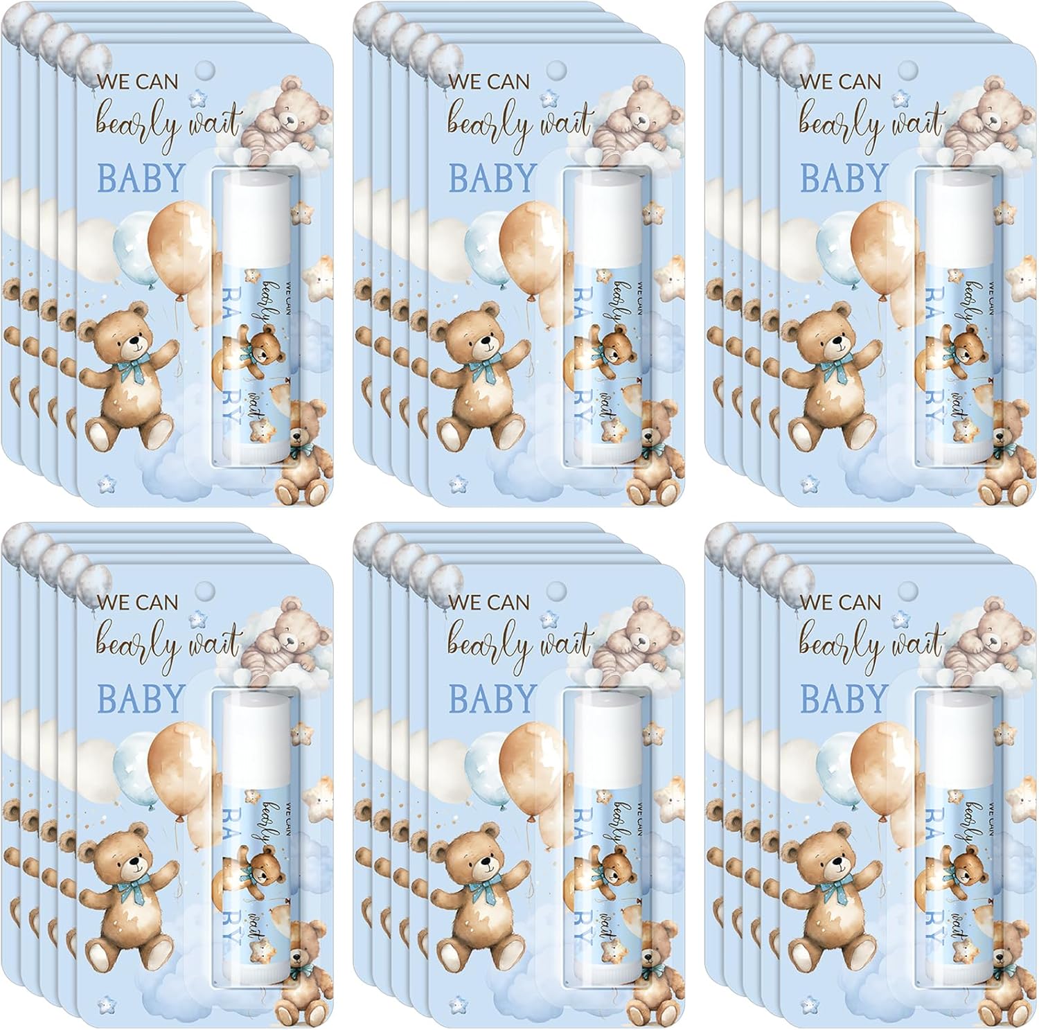 30 Pack Blue Bear Baby Shower Games Prizes Gifts Bulk Bear Lip Balms Favors for Winners Boys Girls Gender Reveal Favors Decorations Halloween Thanksgiving Baby Shower Souvenirs Gift Bags Stuffer