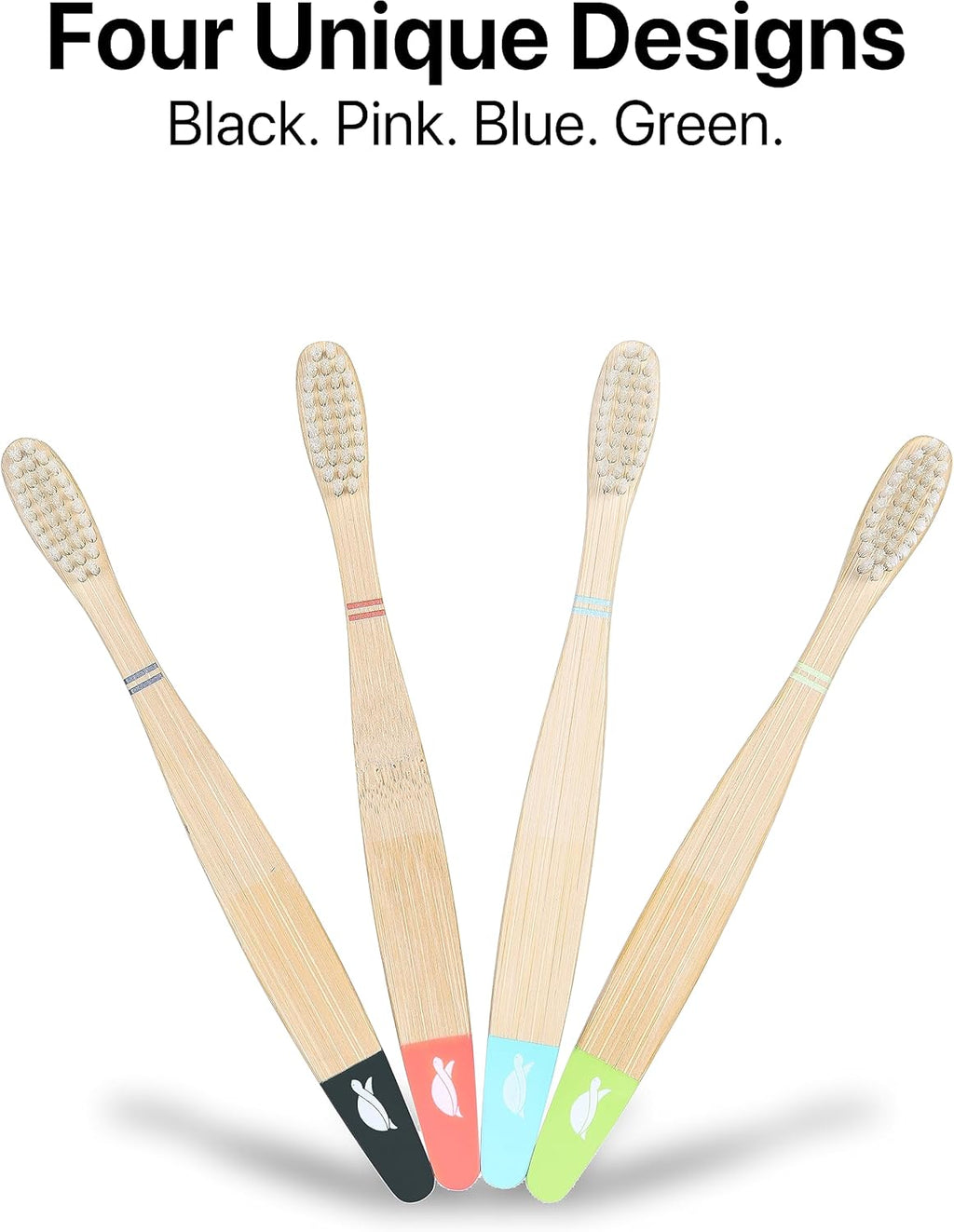Sea Turtle Plant-Based Bristles, Bamboo Toothbrushes, Soft Natural Toothbrush for Kids (4 Pack)