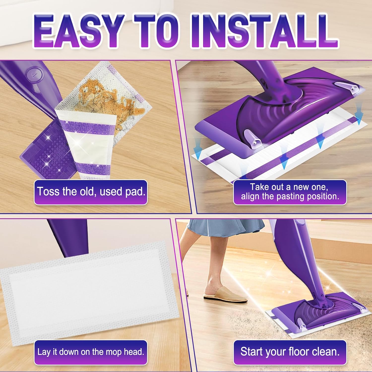 20Pack Mopping Pad Refill for swiffer Wetjet Mop Compatible with swiffer Wet Pads Refill Replacement for swiffer Wet Jet Pads Disposable Multi Surface Floor Mop Pads, Thickness & Absorbent