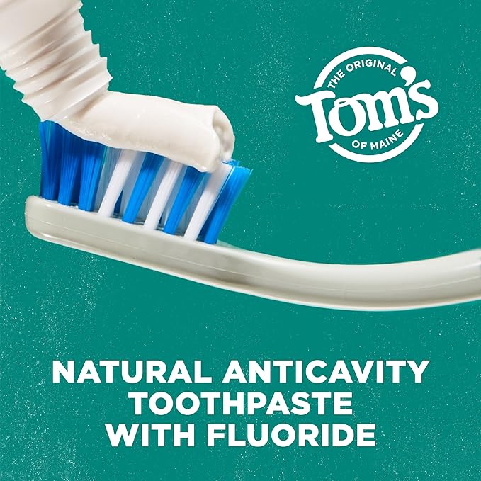 Tom's of Maine Whole Care Natural Toothpaste with Fluoride, Spearmint, 4 Ounce (Pack of 3), (Packaging May Vary)
