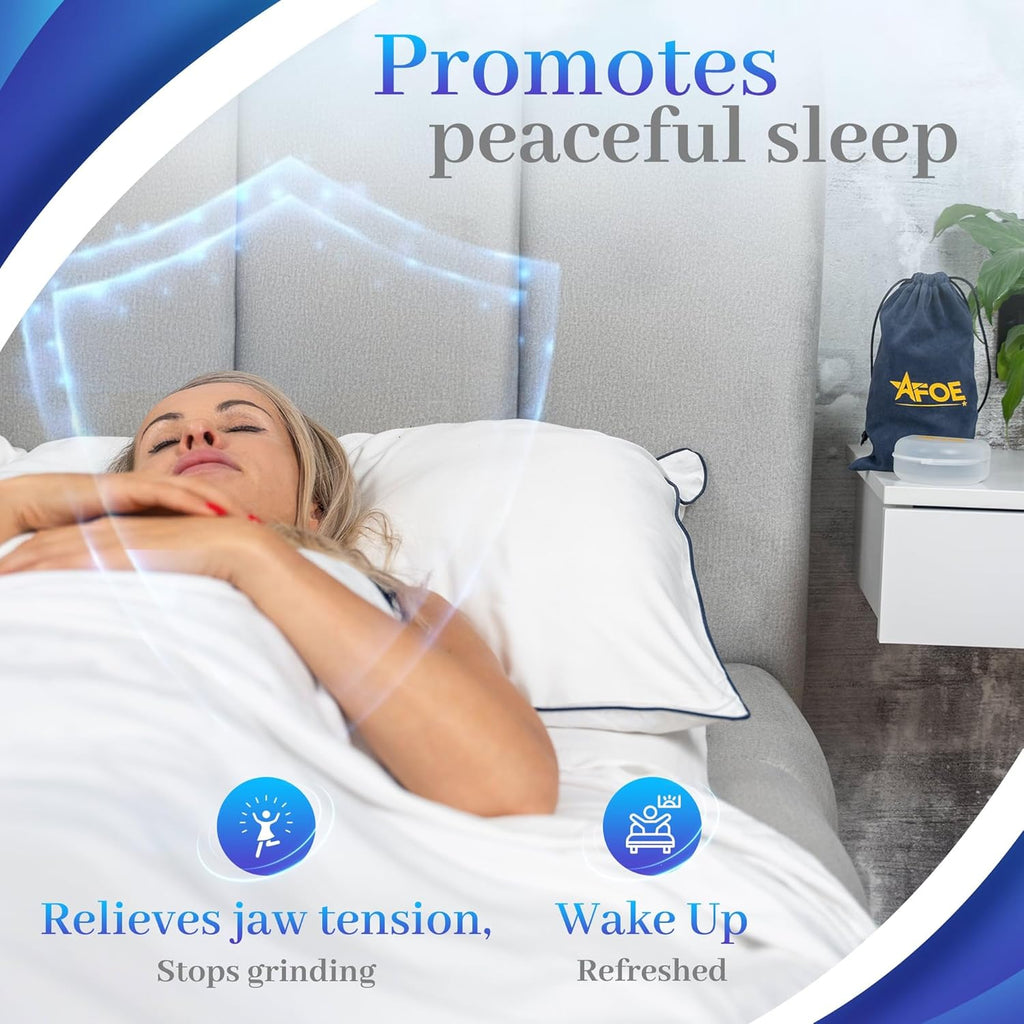 2-Pack Dual-Mold Bruxism Night Guards, Premium Comfort for Teeth Grinding & TMJ Relief (Clear & Blue), BPA & Latex-Free, Custom Dental Guards, Travel Cases & Brush – by AFOE