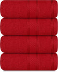 Casa Lino 100% Cotton Hand Towels for Bathroom - Soft, Highly Absorbent & Quick Dry Kitchen Towels - Gym Towel Set - Travel Towel Set - 24" x 16" - Pack of 4 - (Red)