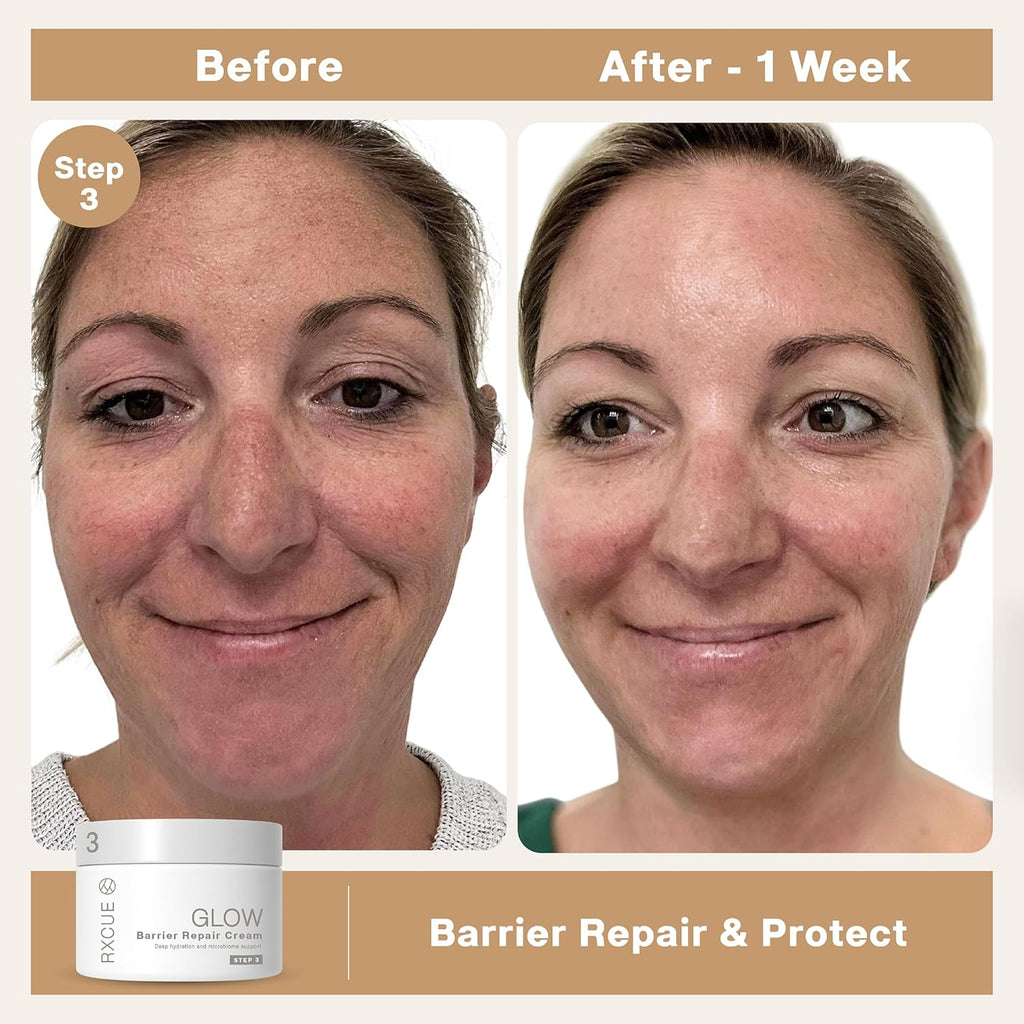 Travel Size Korean Skincare Set – Simplified 3-Step K-Beauty Kit, Rxcue Glow Patented 10-in-3 System for Glass Skin, TSA Approved, Korean Skin Care Travel Set, Skincare Kits & Gift Set, 1.01 fl oz ea