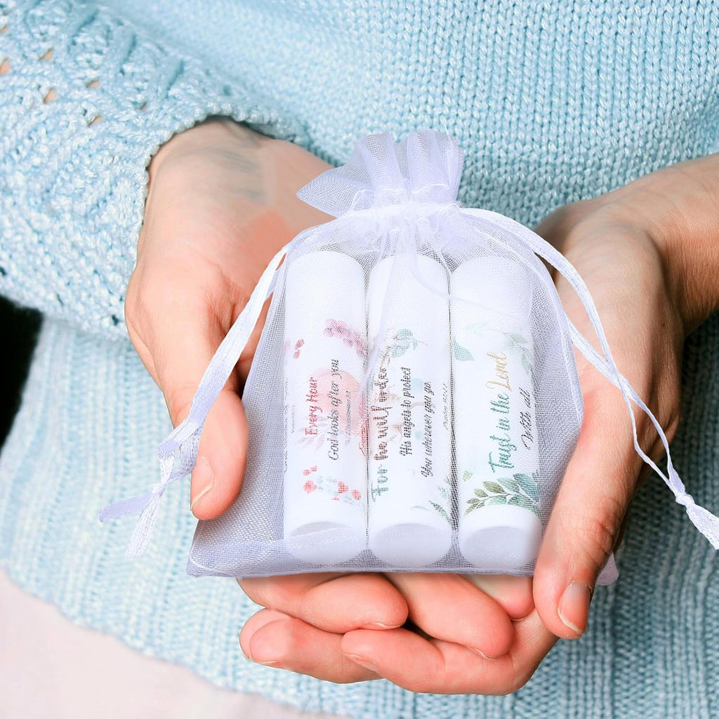 50 Pack Christmas Christian Religious Gifts Bulk Lip Balms for Women Men Church Party Favors Bible Verse Lip Balms with Scripture Gifts for Coworkers Staff Employee Christmas Stocking Stuffers