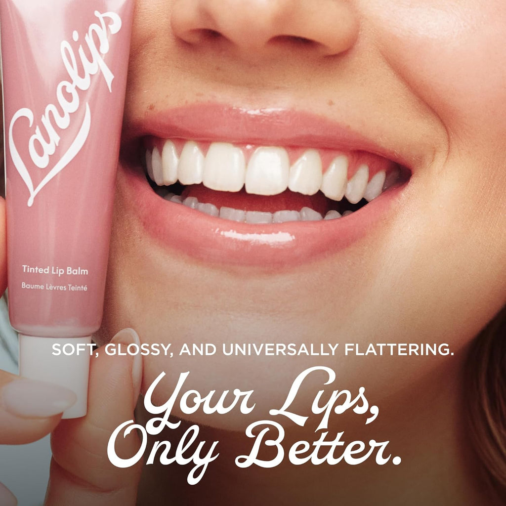 Lanolips Tinted Lip Balm - Moisturizing, Color-Tinted Balm with Lanolin & Vitamin E for Dull, Dry, Cracked Lips, Perfect Nude (12.5g / 0.44oz)