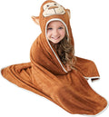 HIPHOP PANDA Hooded Towel - Rayon Made from Bamboo, Bath Towel with Bear Ears for Newborn, Babie, Toddler, Infant - Absorbent Large Baby Towel - Monkey, 30 x 30 Inch