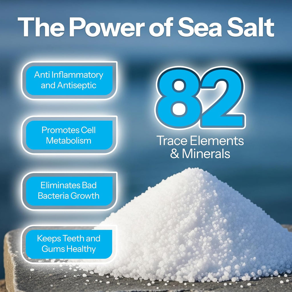 H2Ocean Healing Rinse Natural Sea Salt Oral Care - Mouth Rinse for Oral Care - Great for Piercings, Sore Throats & Gum Health - Alcohol- & Fluoride-Free Mouthwash - Lemon Ice, 16 oz