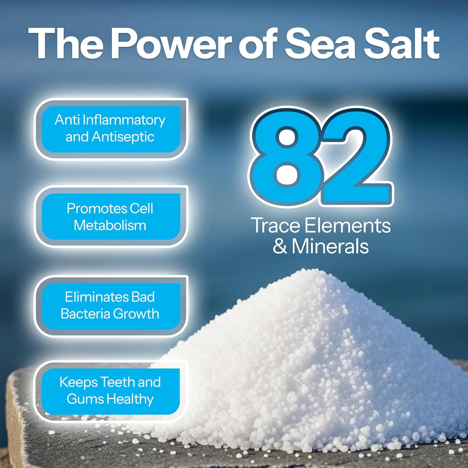 H2Ocean Healing Rinse Natural Sea Salt Oral Care - Mouth Rinse for Oral Care - Great for Piercings, Sore Throats & Gum Health - Alcohol- & Fluoride-Free Mouthwash - Lemon Ice, 8 oz